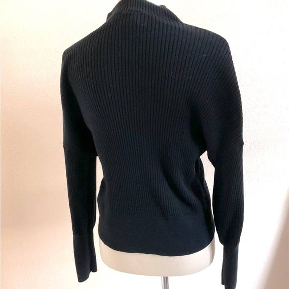 Express Mock Neck Drop Sleeve Sweater Black M - Picture 3 of 4